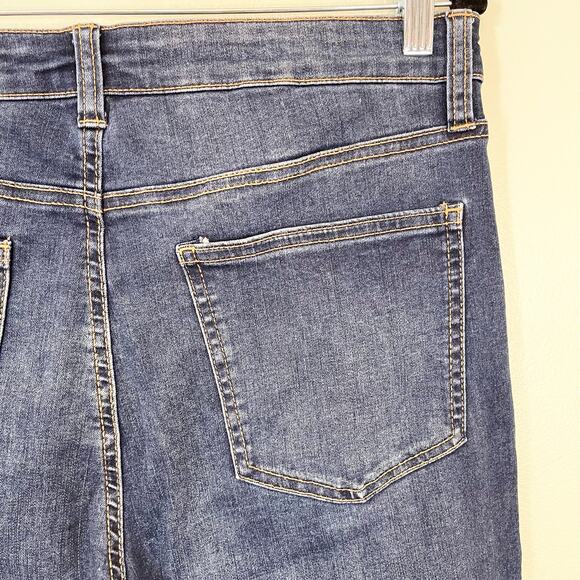 Celebrity Pink Blue Denim Stretch Distressed Button Skinny Ankle Jeans Size 13 - Picture 6 of 10